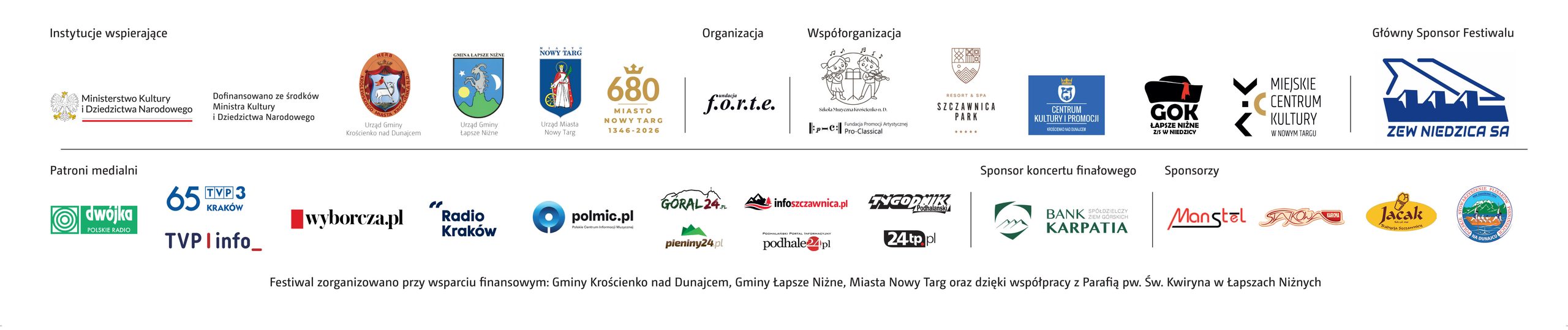 loga wspierających letnią filharmonię